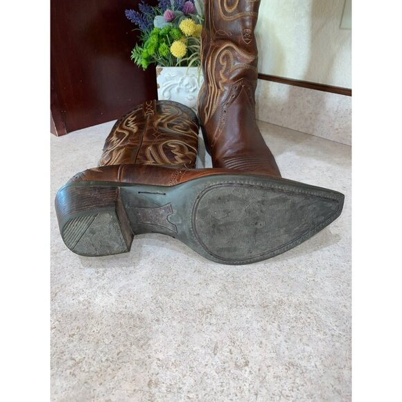 Ariat Womens Heritage J Toe Western Boots Size 10B Brown Leather Embroidered Cow - Picture 9 of 13